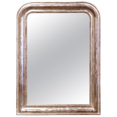 19th Century French Louis Philippe Silver Leaf Wall Mirror