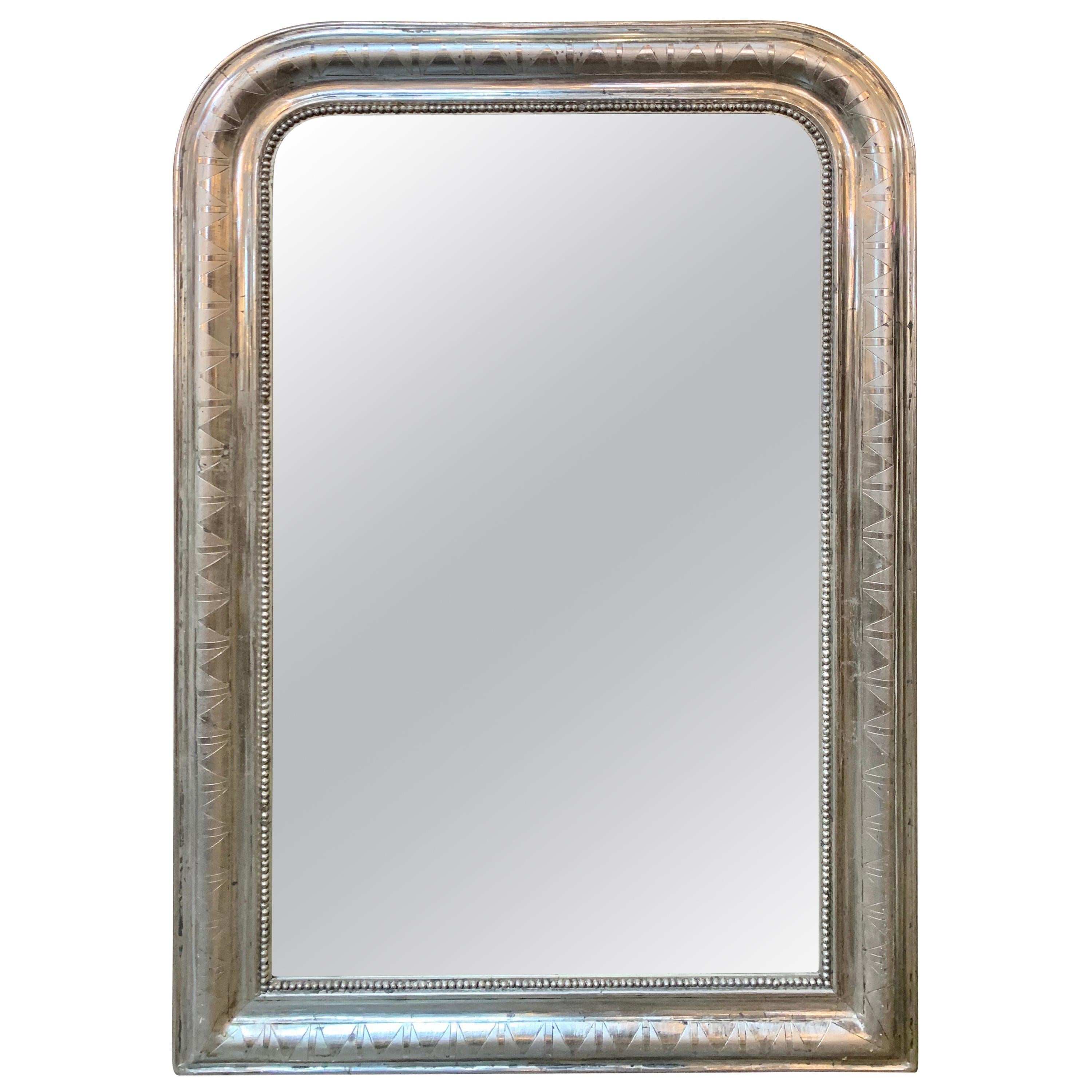 19th Century French Louis Philippe Silver Mirror