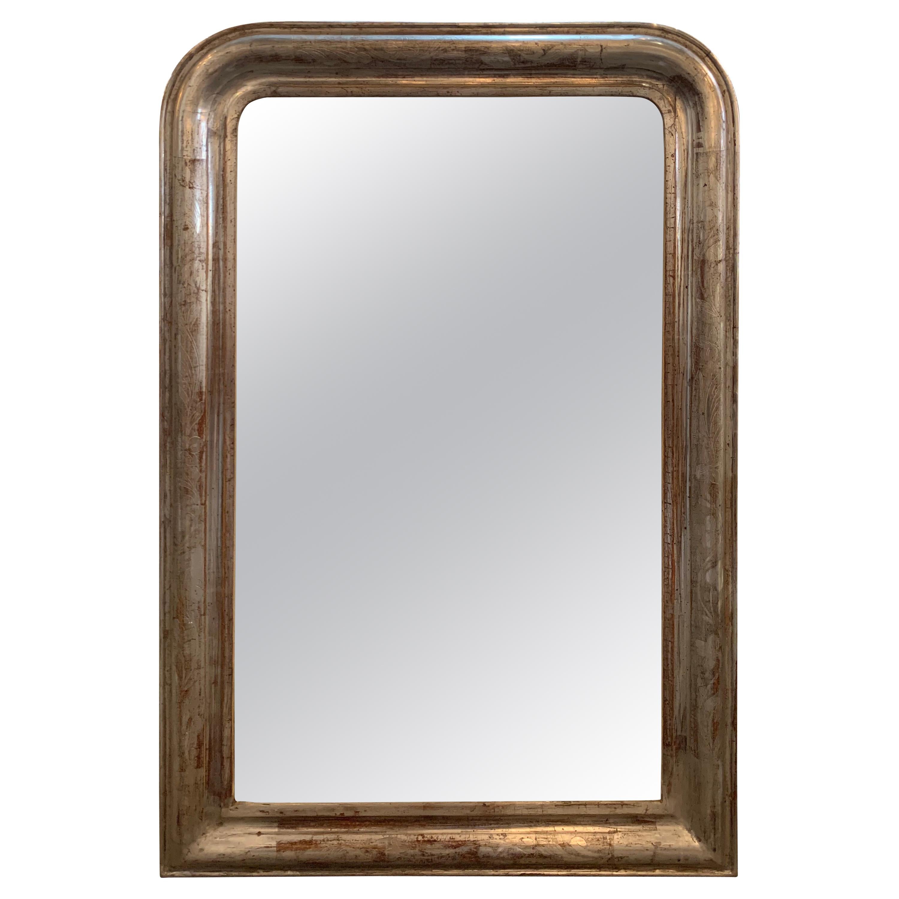19th Century French Louis Philippe Silver Mirror