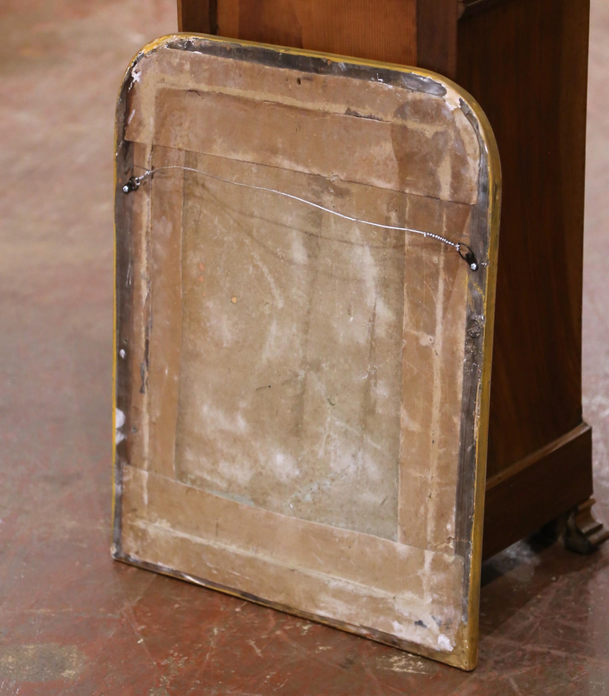 19th Century French Louis Philippe Silvered Mirror with Beaded Trim For Sale 2
