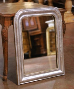 19th Century French Louis Philippe Silvered Mirror with Rounded Corners