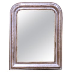 19th Century French Louis Philippe Silvered Mirror with Rounded Corners