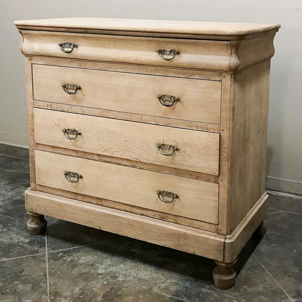 Hand-Crafted 19th Century French Louis Philippe Stripped Oak Commode