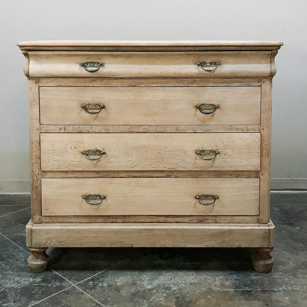 19th Century French Louis Philippe Stripped Oak Commode In Good Condition In Dallas, TX