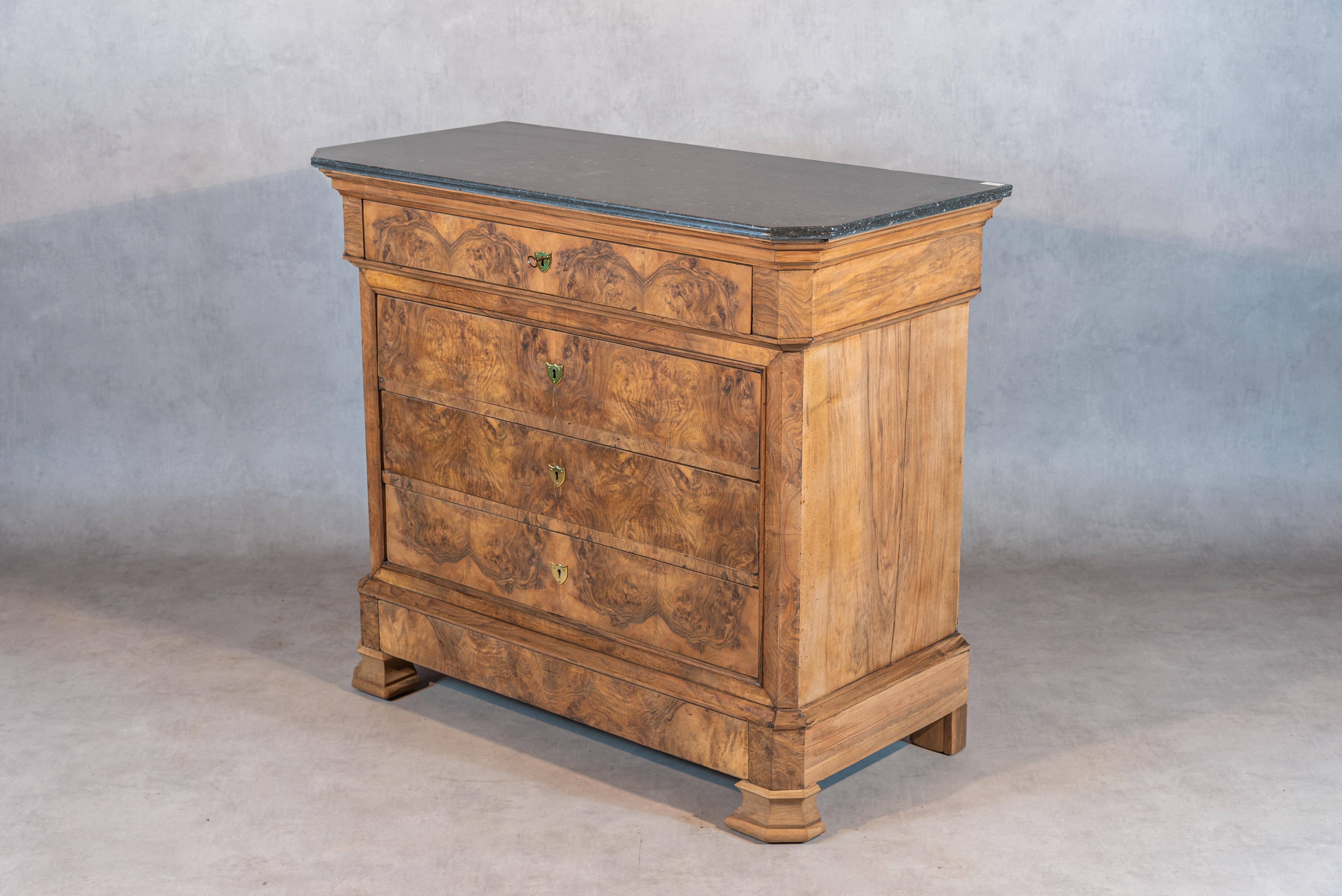 Veneer 19th Century French Louis Philippe Style Bleached Commode
