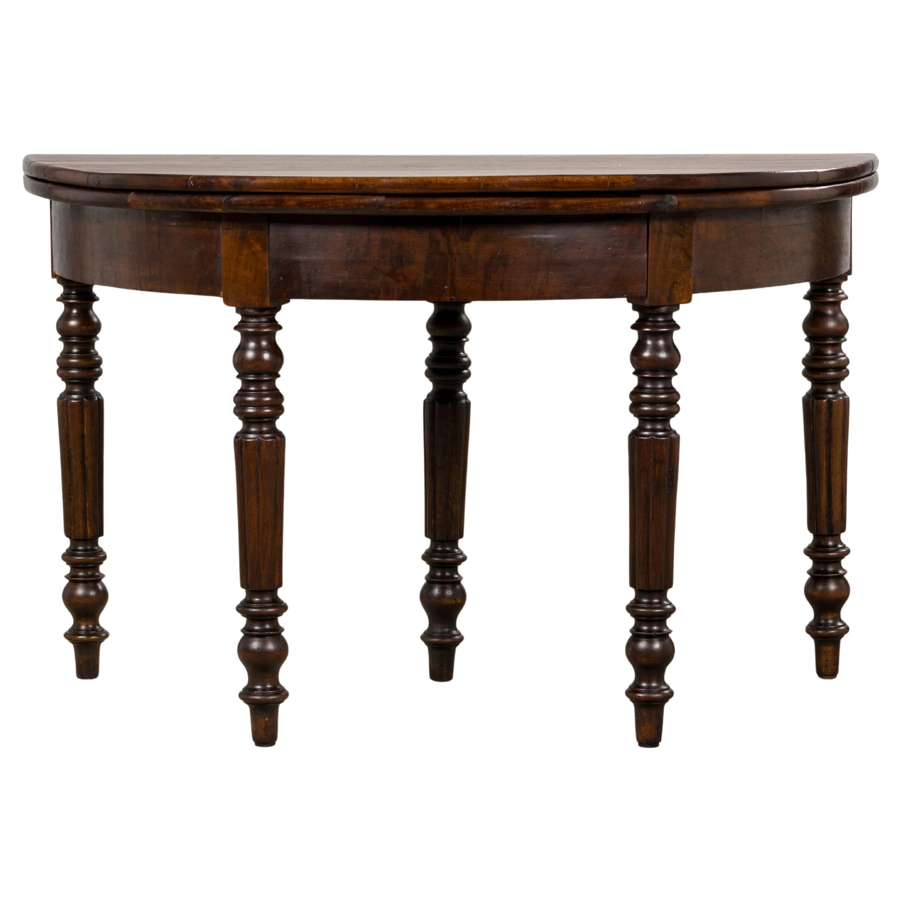 Console pliante en noyer de style Louis Philippe, 19e siècle, France en vente