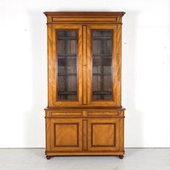 19th Century French Louis Philippe Style Flame Mahogany Bibliotheque or Bookcase