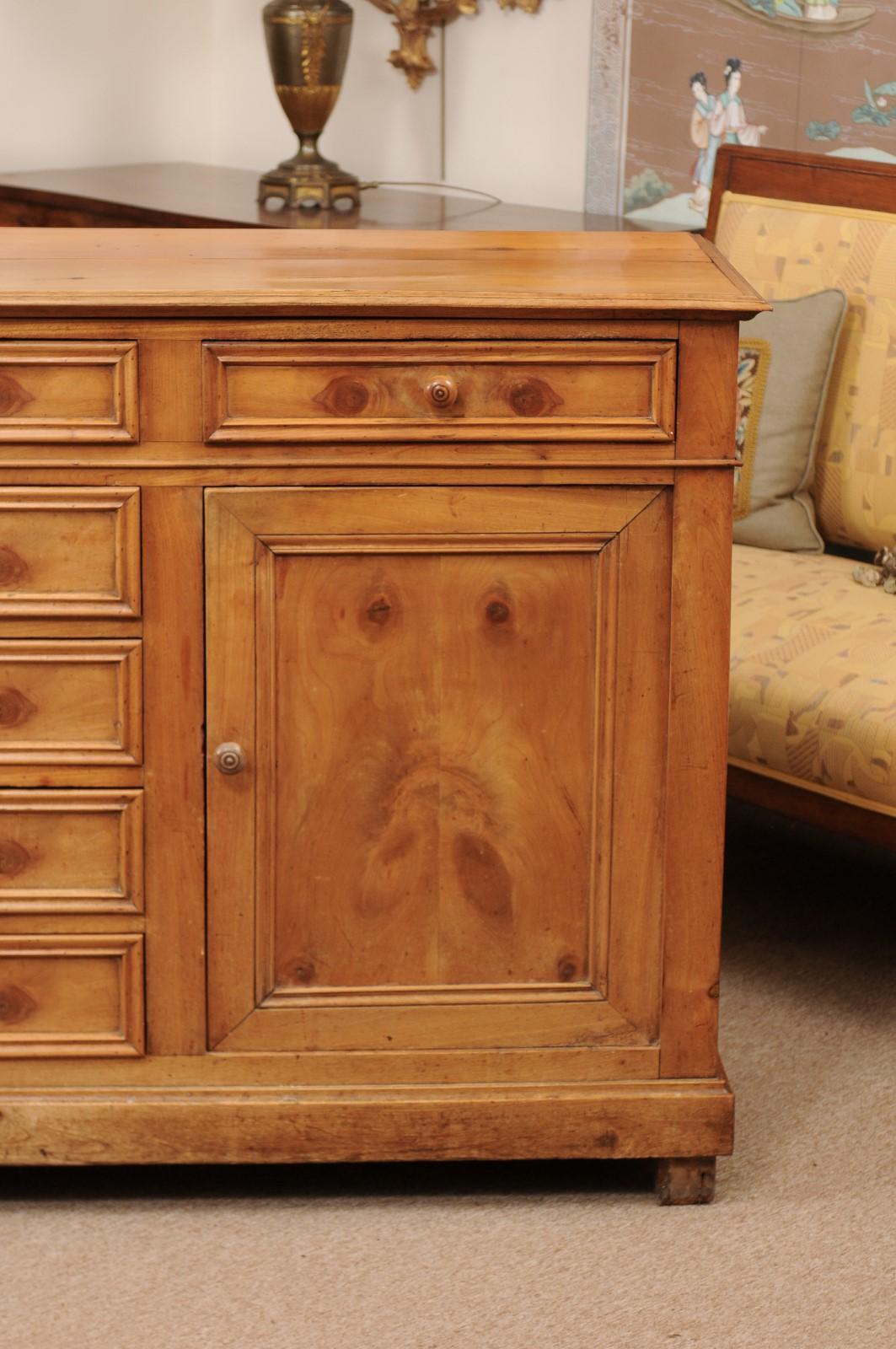 19th Century French Louis Philippe Style Fruitwood Enfilade In Good Condition In Atlanta, GA