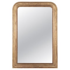 19th Century French Louis Philippe Style Gilded Mirror 55"H x 37.5"W