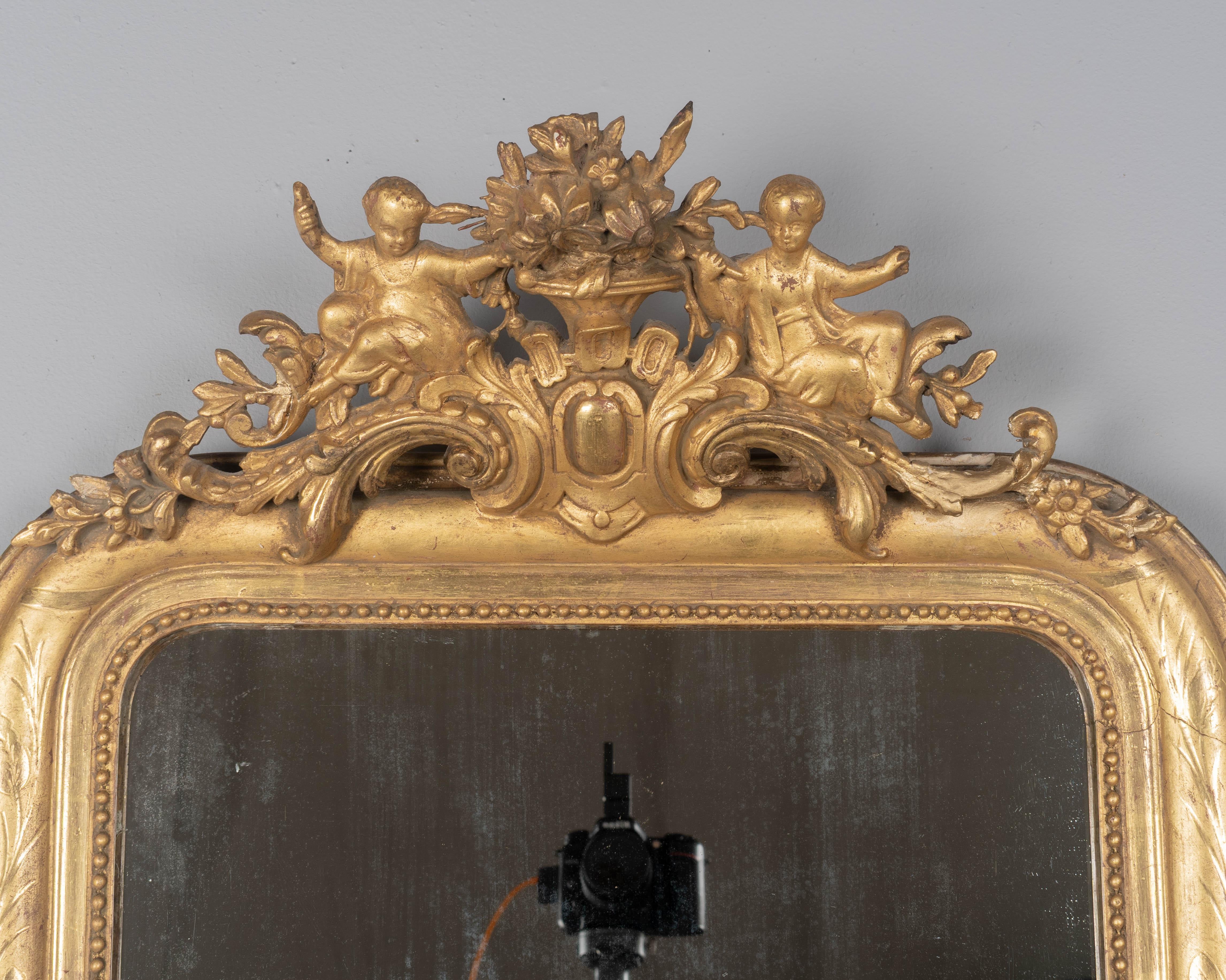 Hand-Crafted 19th Century French Louis Philippe Style Gilded Mirror 23
