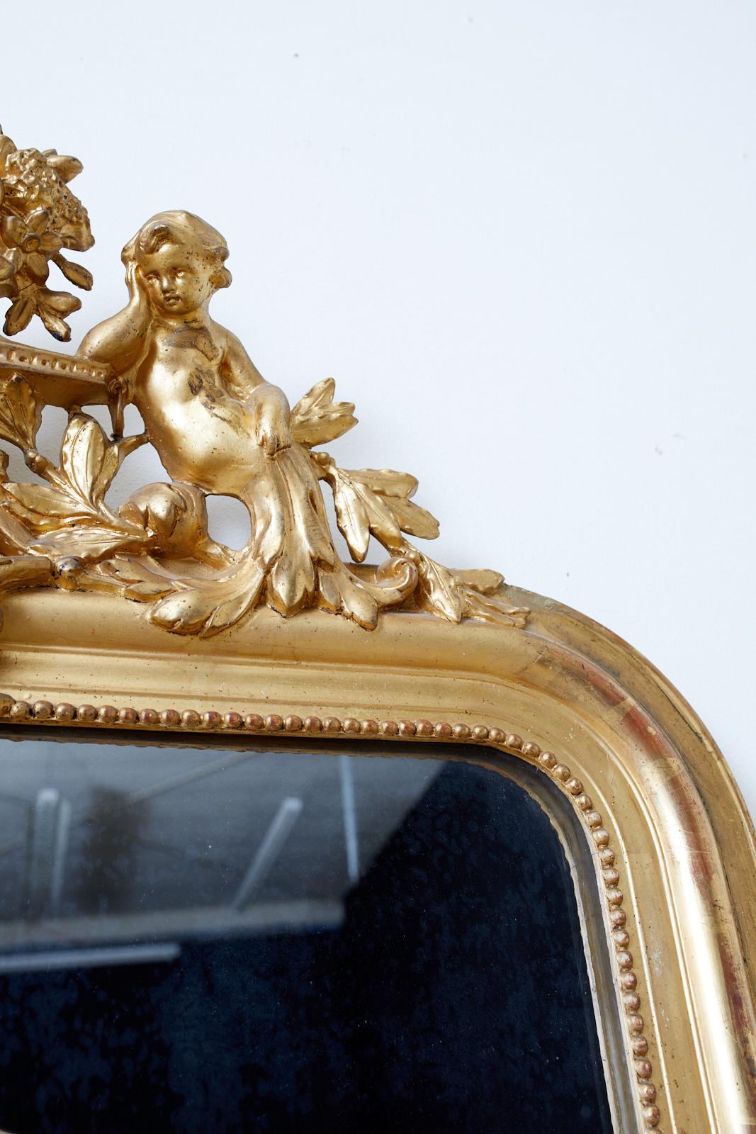 19th Century French Louis Philippe Style Giltwood Mirror 5