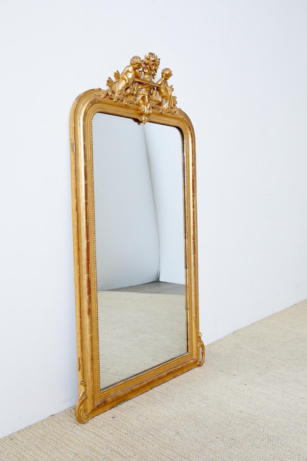 19th Century French Louis Philippe Style Giltwood Mirror In Good Condition In Rio Vista, CA