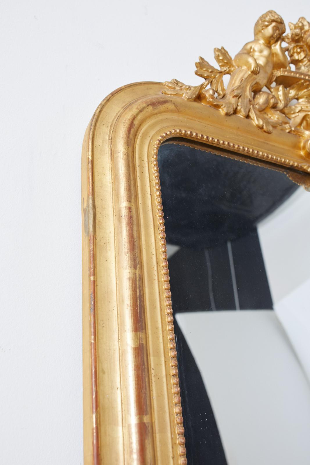 19th Century French Louis Philippe Style Giltwood Mirror 3