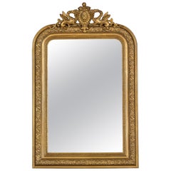 19th Century French Louis Philippe Style Golden Gilt Mirror