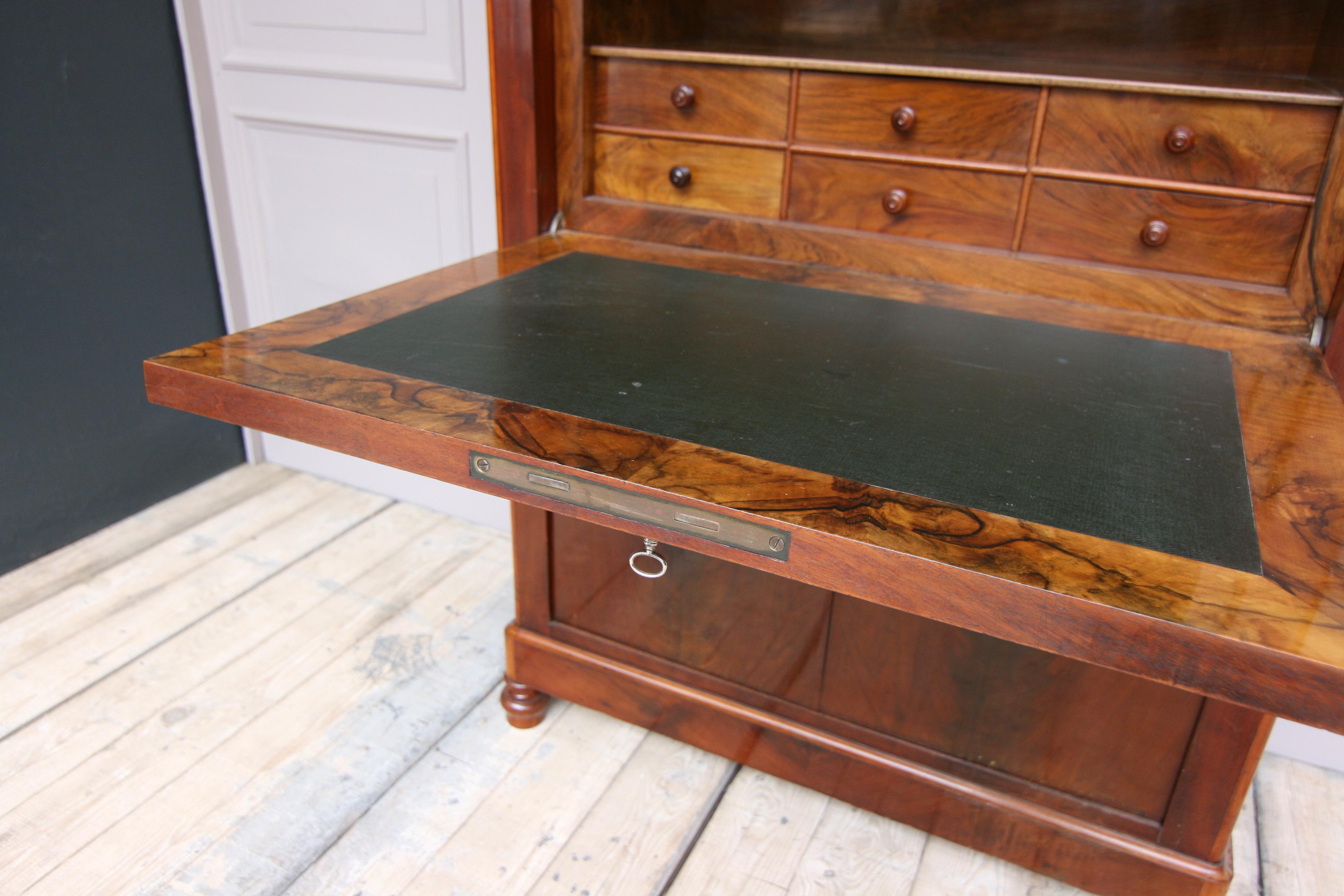 19th Century French Louis Philippe Style Mahogany Secretary with Marble Top 9