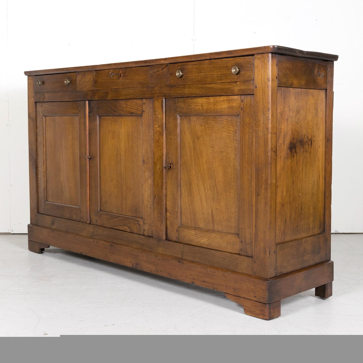 Late 19th Century 19th Century French Louis Philippe Style Normandy Enfilade Buffet d'Appui