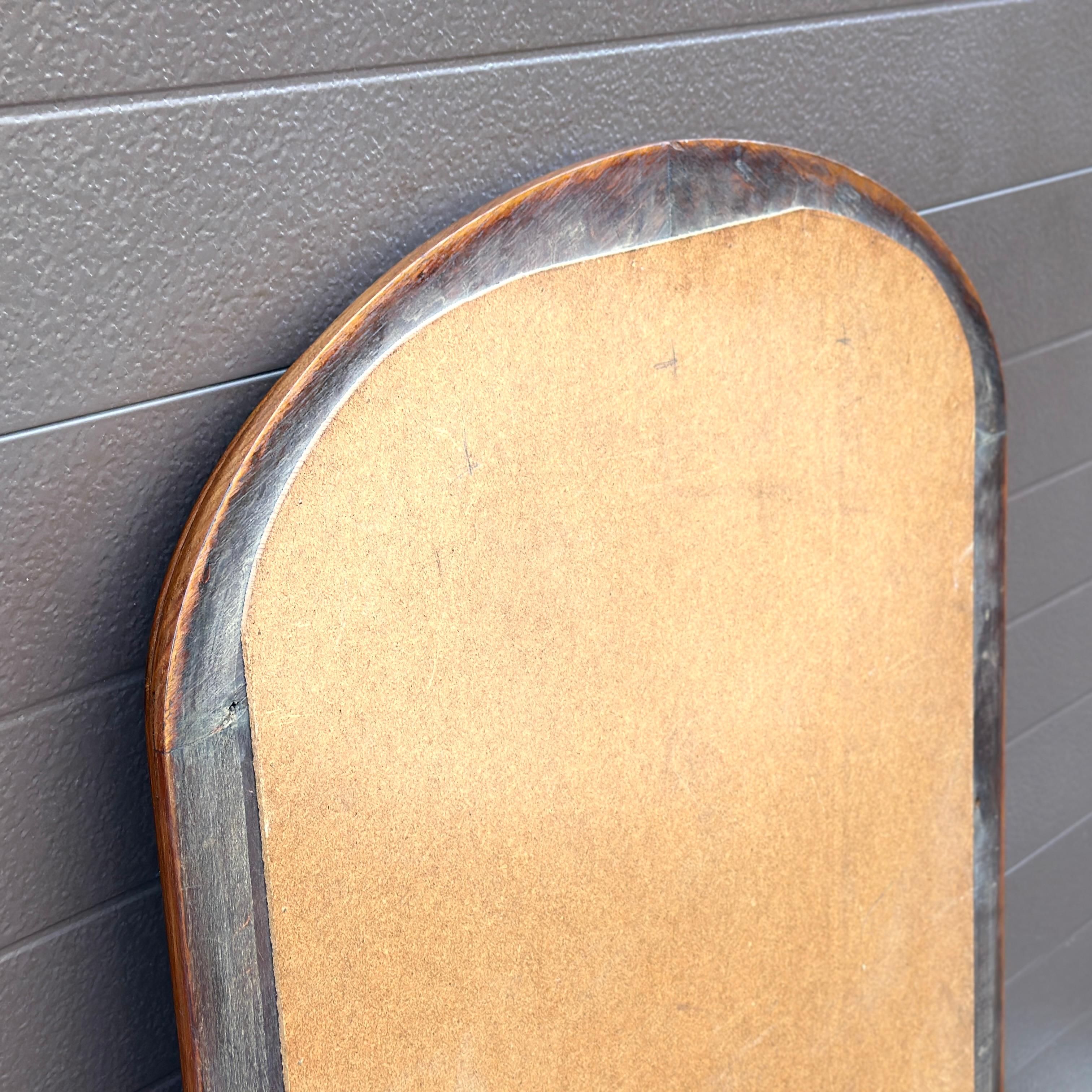 19th Century French Louis Philippe Style Solid Walnut Tall Narrow Wall Mirror 7