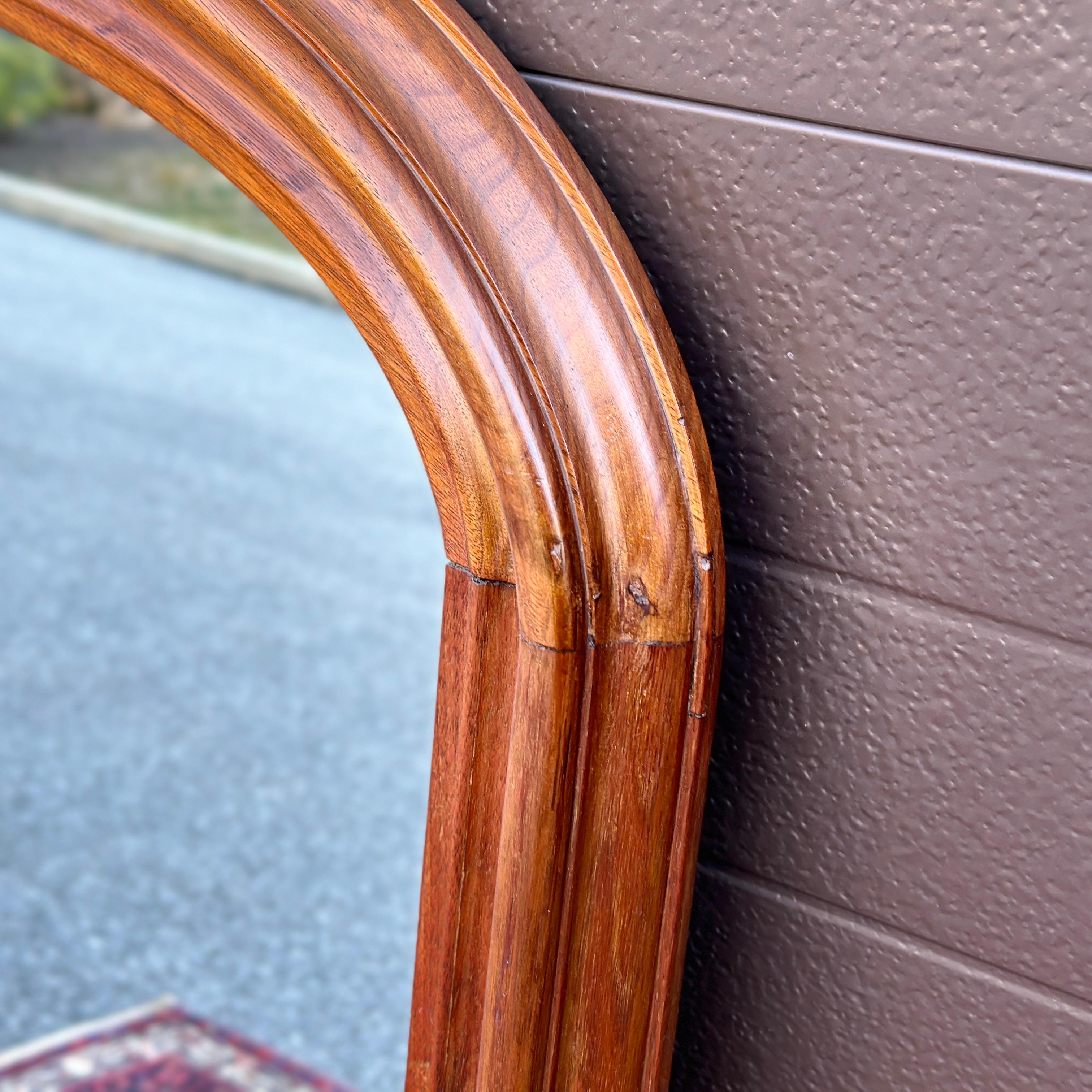 19th Century French Louis Philippe Style Solid Walnut Tall Narrow Wall Mirror In Good Condition In West Chester, PA