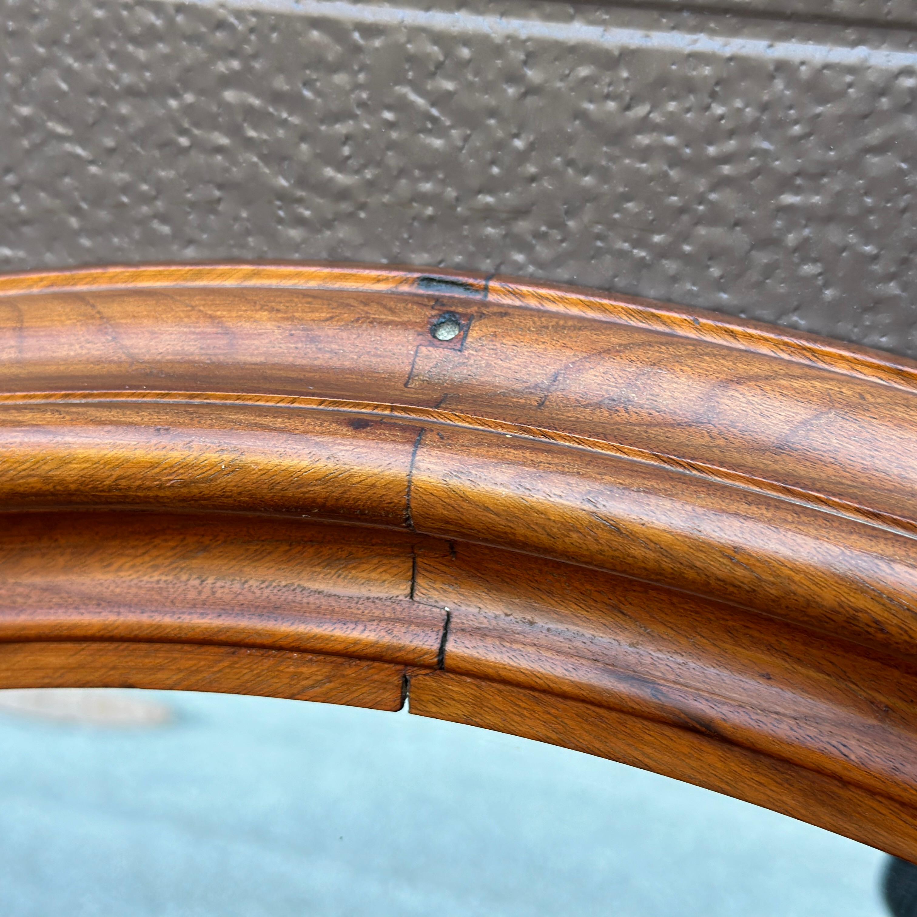 19th Century French Louis Philippe Style Solid Walnut Tall Narrow Wall Mirror 1