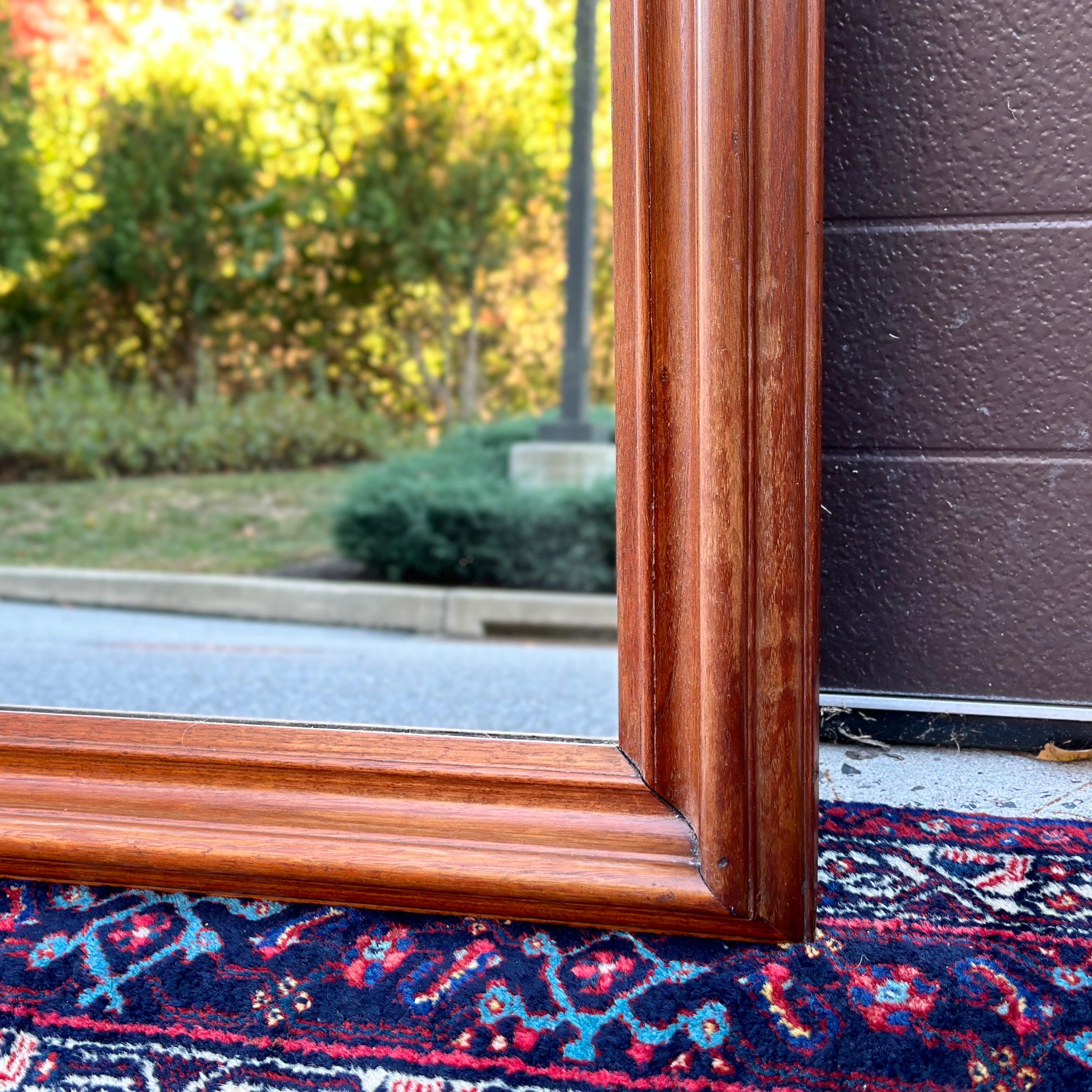 19th Century French Louis Philippe Style Solid Walnut Tall Narrow Wall Mirror 5