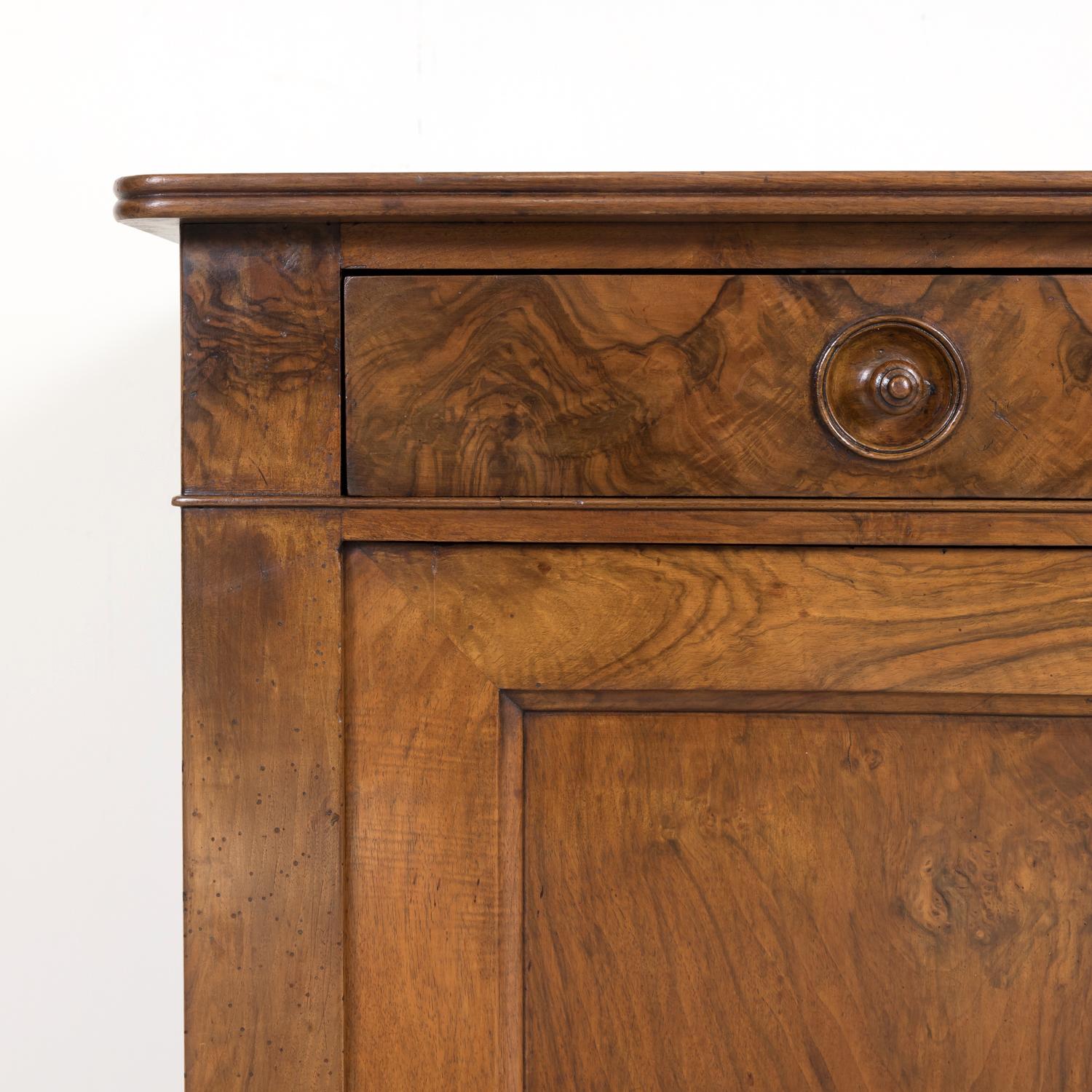 19th Century, French, Louis Philippe Style Walnut Buffet with Bookmatched Front 4