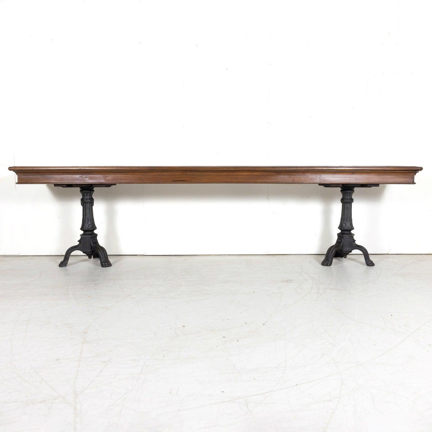 19th Century French Louis Philippe Style Walnut Console with Drawers For Sale 12