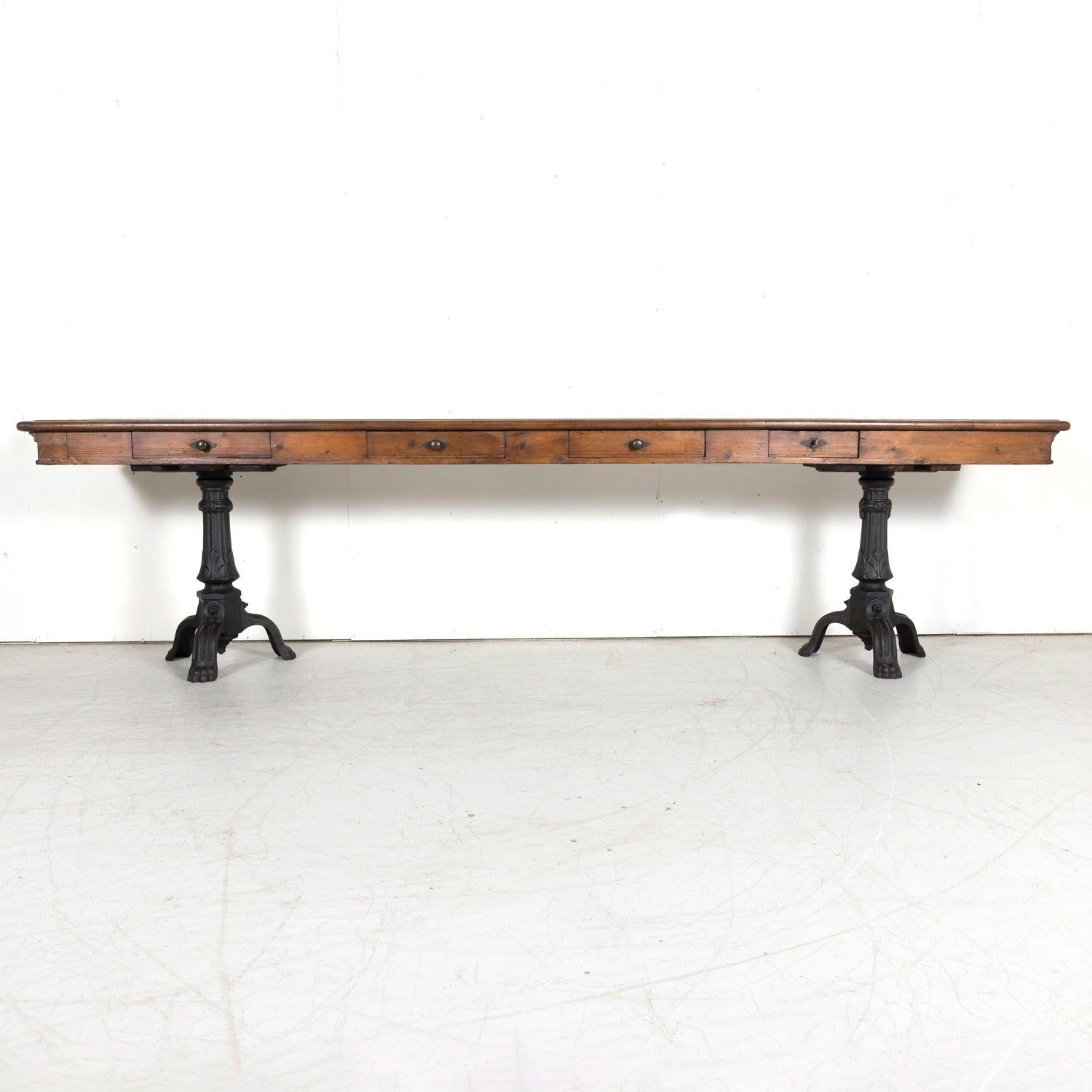 19th Century French Louis Philippe Style Walnut Console with Drawers In Good Condition For Sale In Birmingham, AL