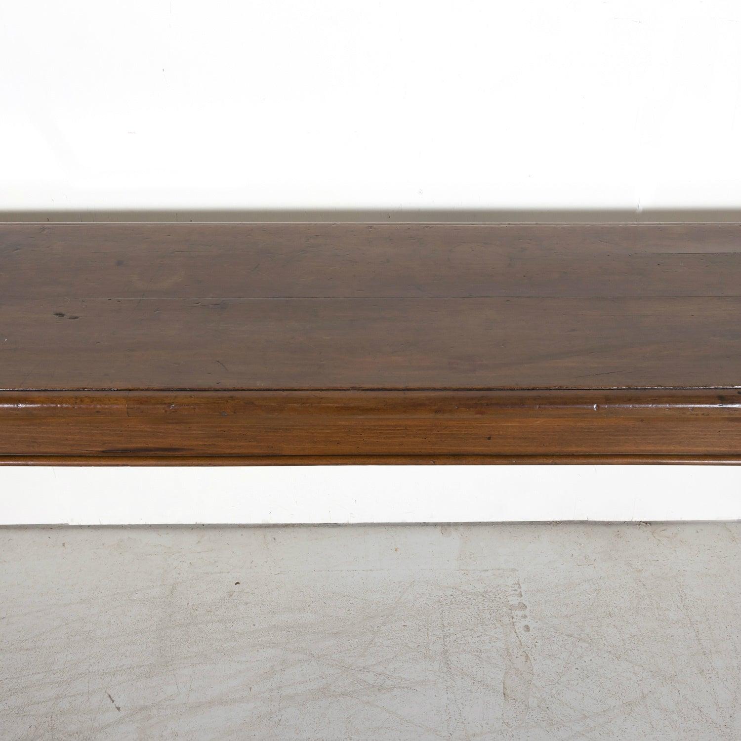 19th Century French Louis Philippe Style Walnut Console with Drawers For Sale 3