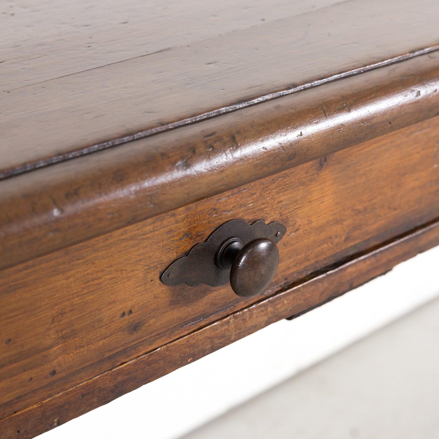19th Century French Louis Philippe Style Walnut Console with Drawers For Sale 5