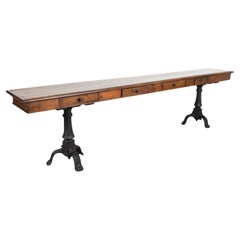 19th Century French Louis Philippe Style Walnut Console with Drawers