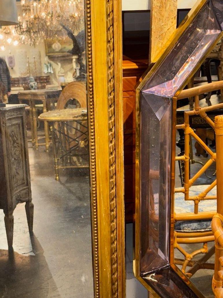 Bois doré Miroir Louis Philippe du 19ème siècle en bois doré transitionnel français en vente