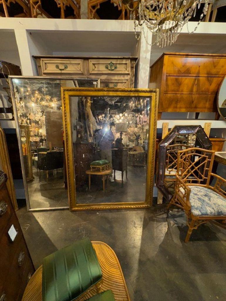 Miroir Louis Philippe du 19ème siècle en bois doré transitionnel français en vente 1