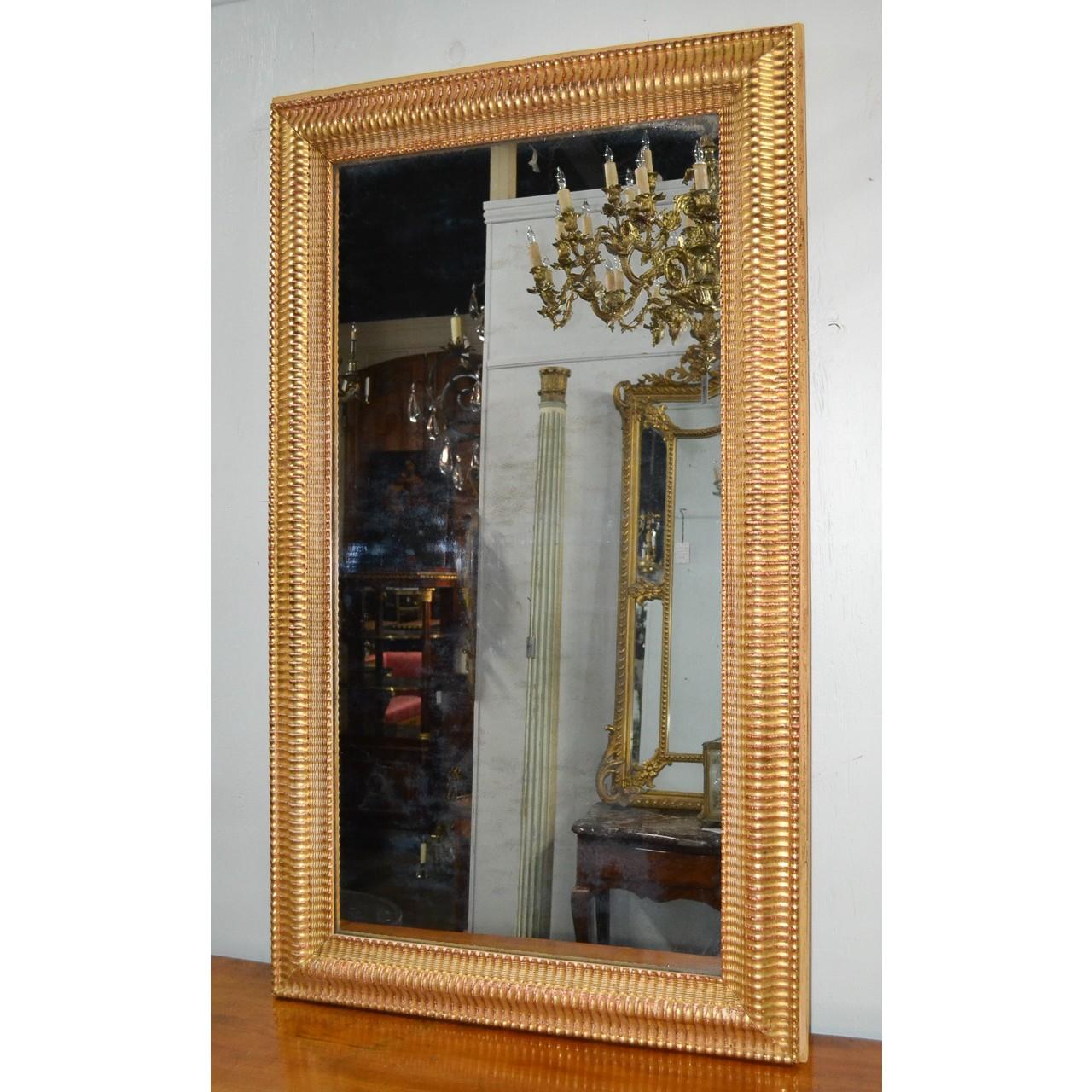 19th Century French Louis Philippe Transitional Mirror In Good Condition In Dallas, TX