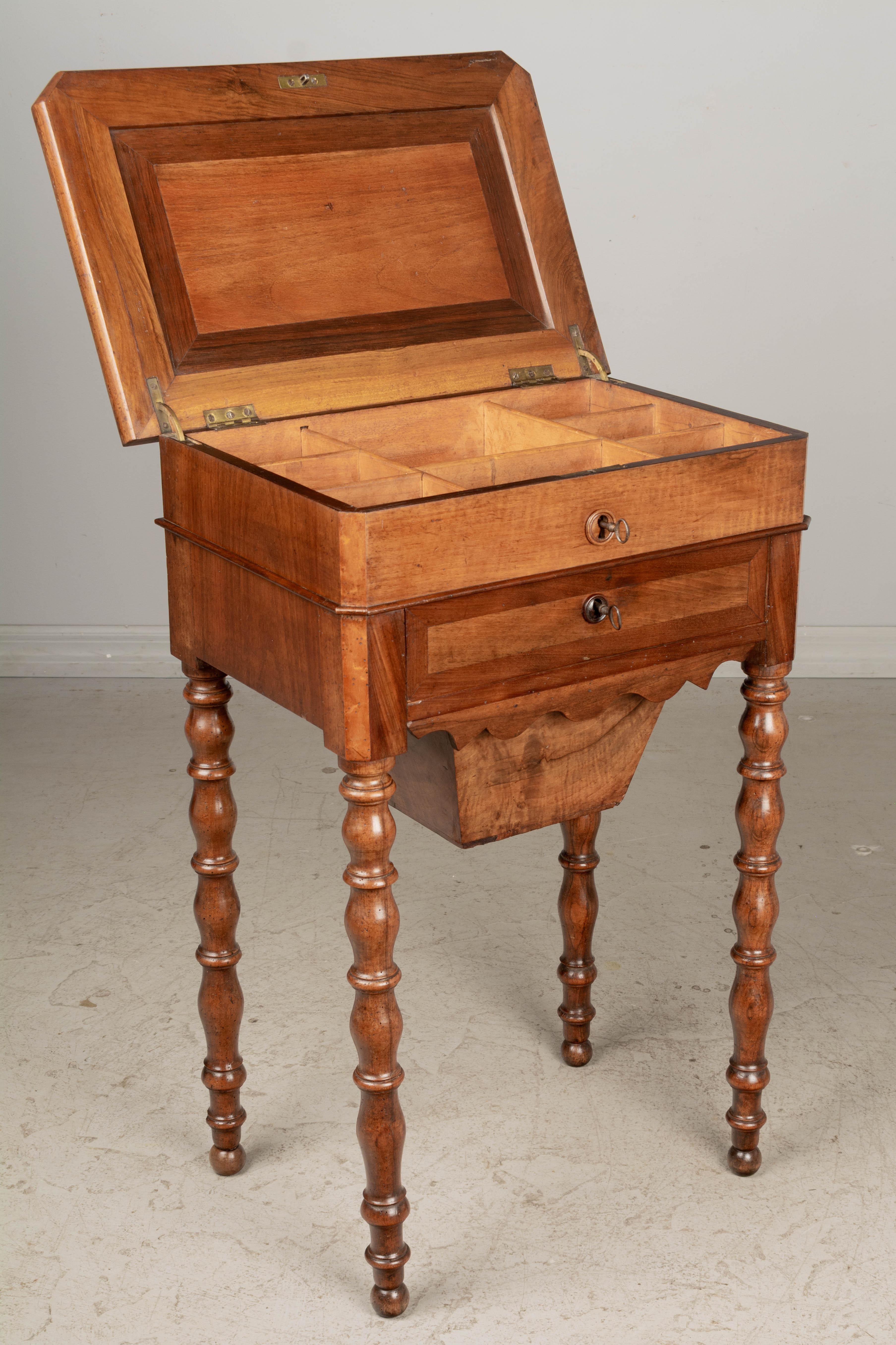Hand-Crafted 19th Century French Louis Philippe Travailleuse or Side Table For Sale
