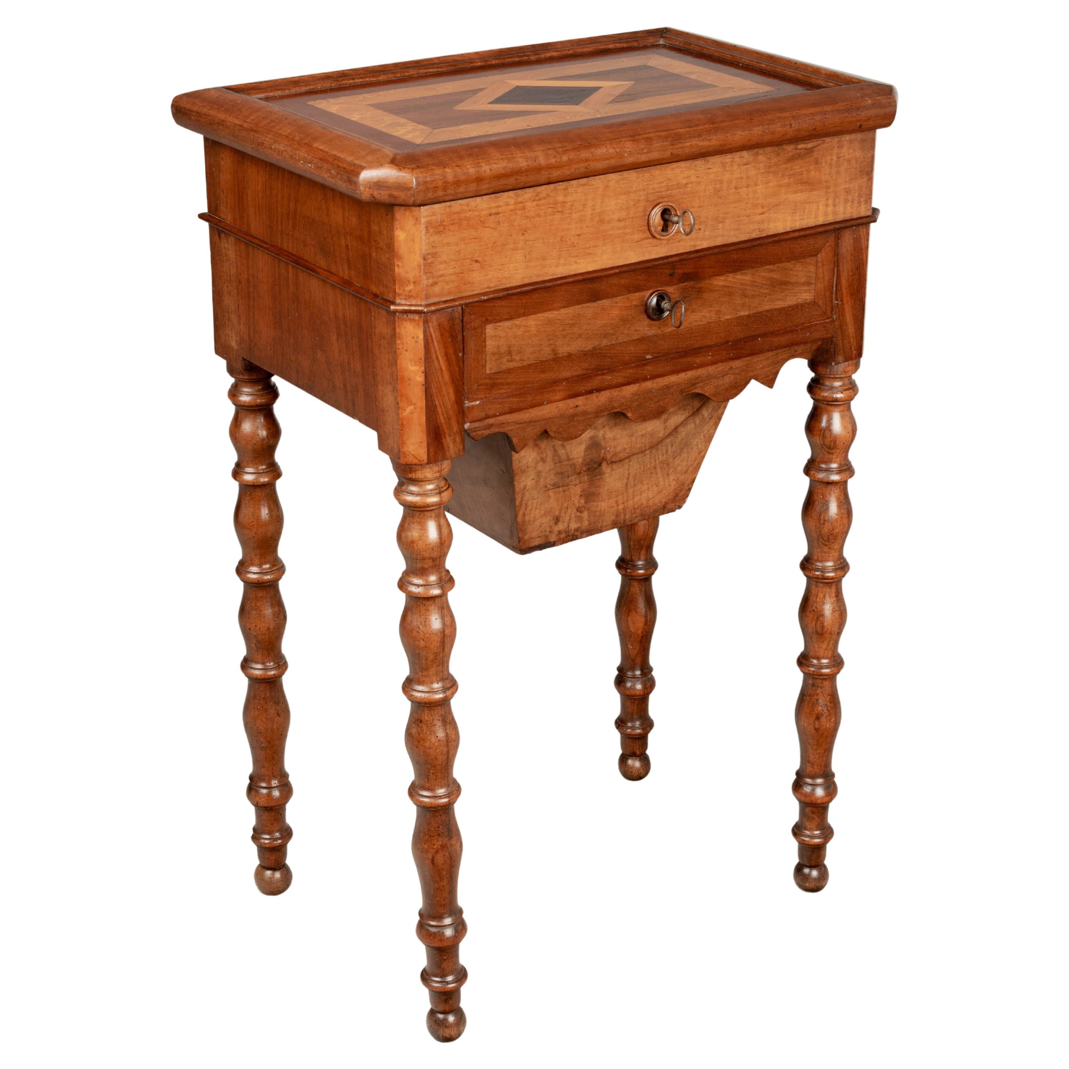 19th Century French Louis Philippe Travailleuse or Side Table For Sale