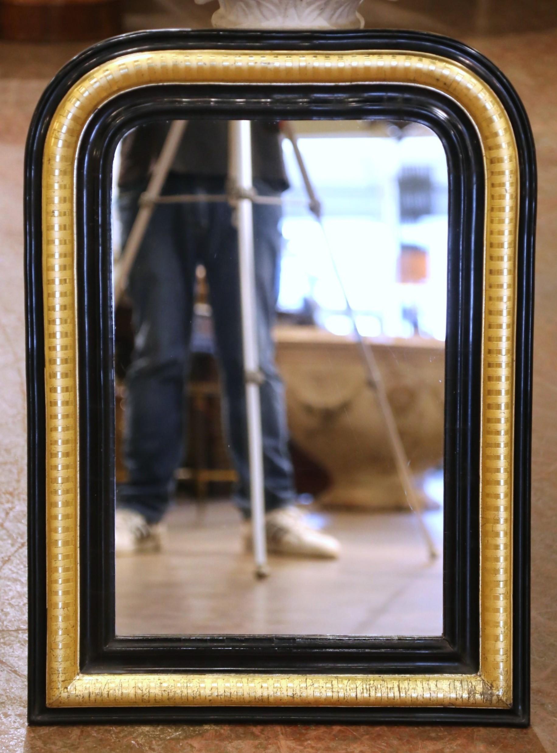 Noirci Miroir à deux tons, doré et noirci, Louis Philippe, France, 19e siècle en vente