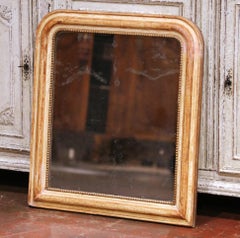 19. Jahrhundert Französisch Louis Philippe Zwei-Ton-Giltwood und Beige Wandspiegel