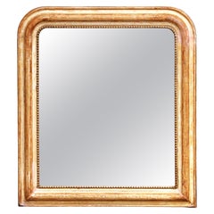 19. Jahrhundert Französisch Louis Philippe Zwei-Ton-Giltwood und Beige Wandspiegel