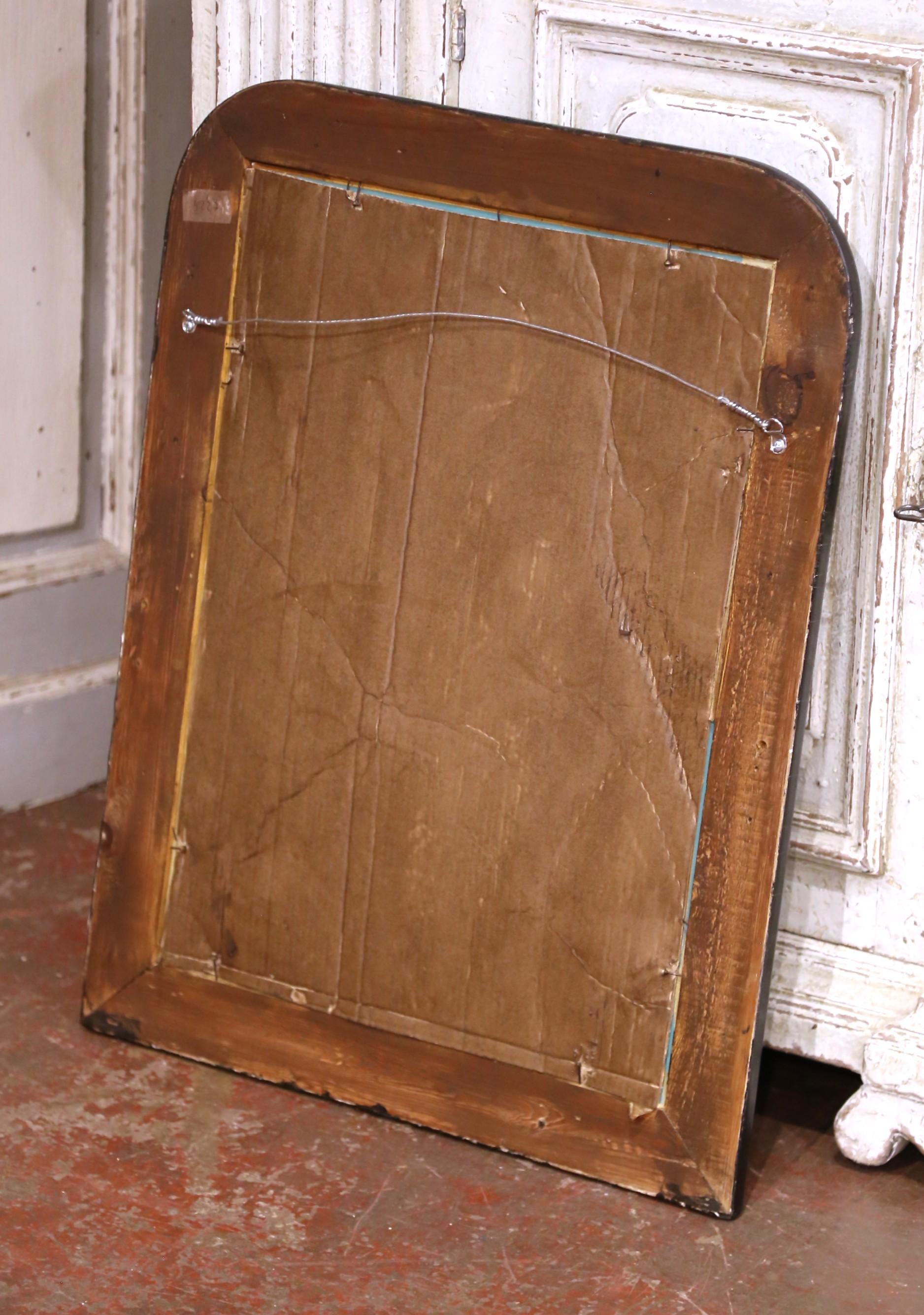 Specchio da parete bicolore in legno dorato ed ebanizzato francese del XIX secolo Louis Philippe In condizioni ottime in vendita a Dallas, TX