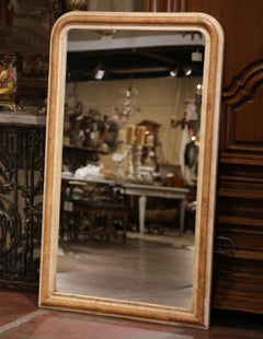 19. Jahrhundert Französisch Louis Philippe Zwei-Ton gemalt Wandspiegel