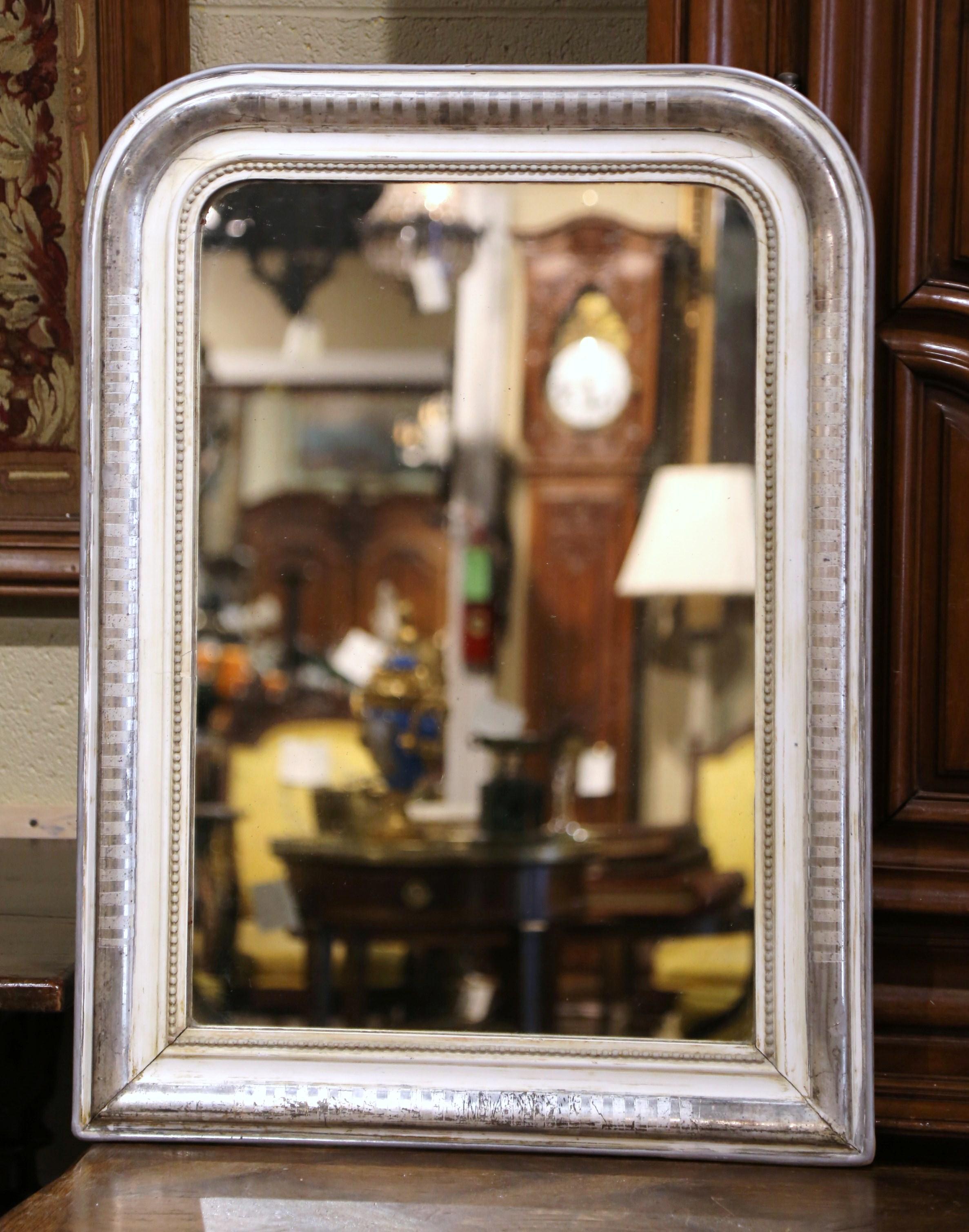 19th Century French Louis Philippe Two-Tone Silvered and White Wall Mirror 1