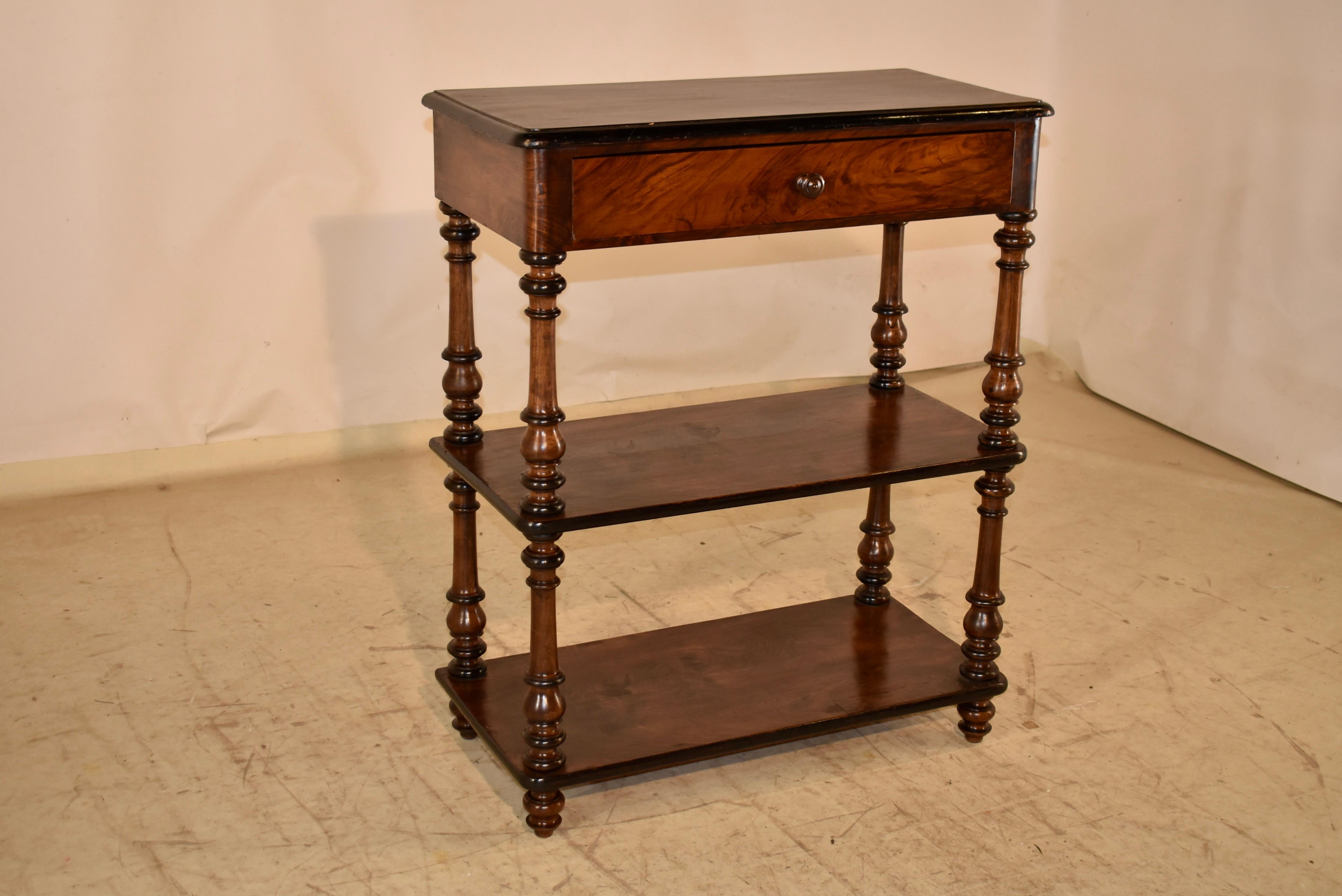 Turned 19th Century French Louis Philippe Walnut Buffet For Sale