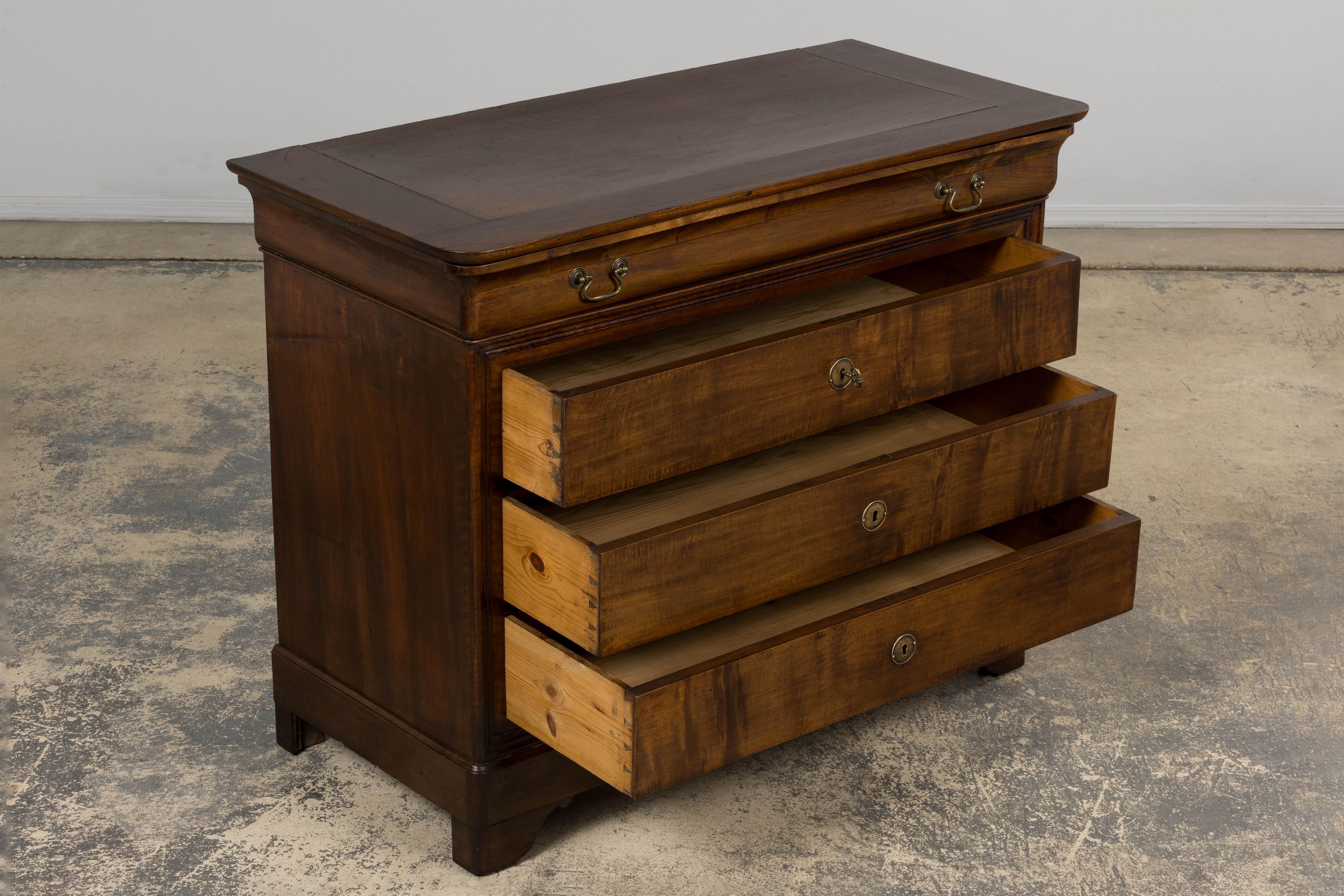19th Century French Louis Philippe Walnut Chest of Drawers For Sale 4