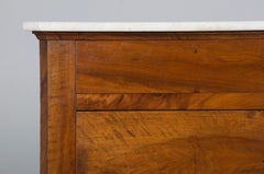 19th Century French Louis Philippe Walnut Chest Of Drawers W/ Carrara Marble