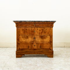 19th Century French Louis Philippe Walnut Commode, Chest of Drawers, 39" Width