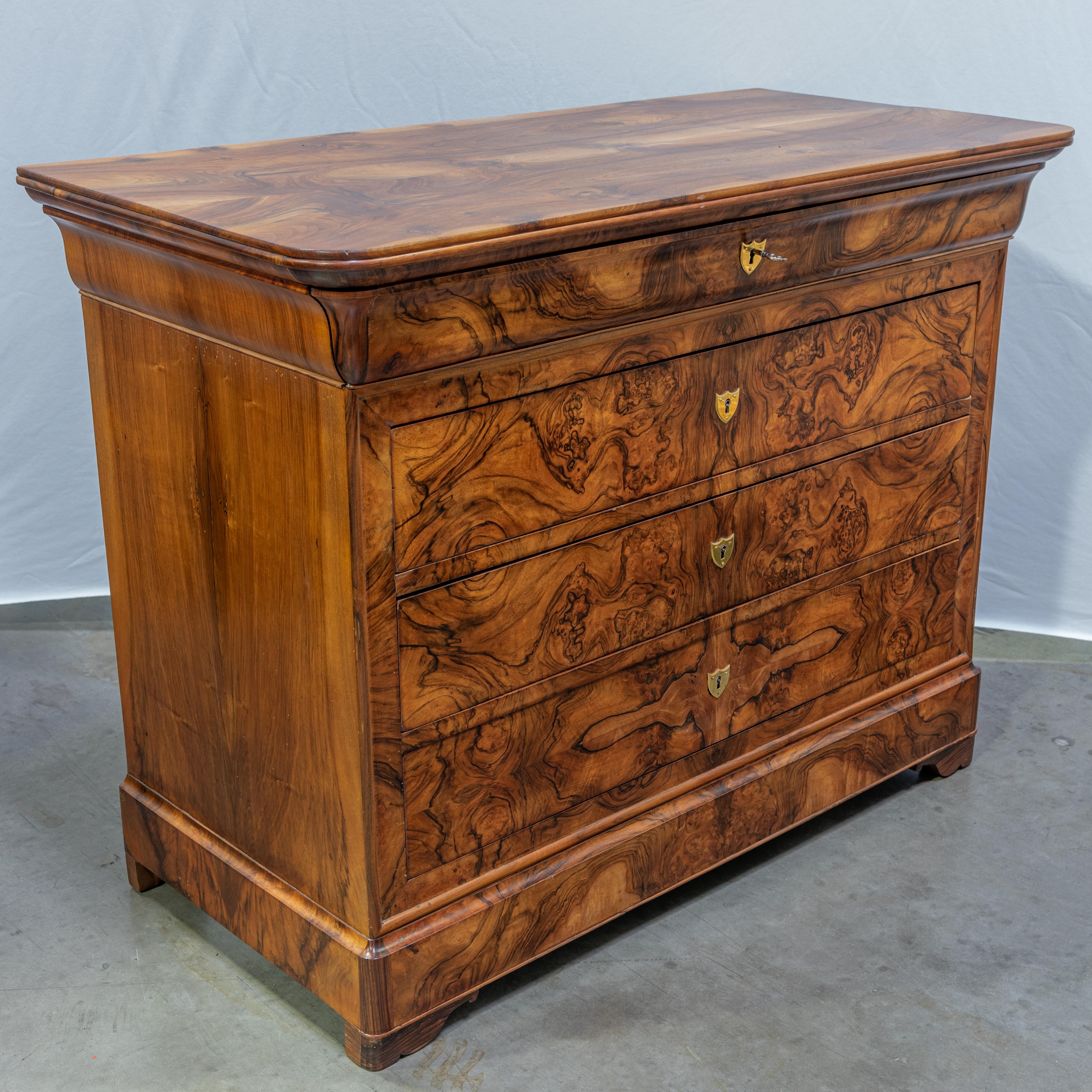 Veneer 19th Century French Louis Philippe Walnut Commode of Period