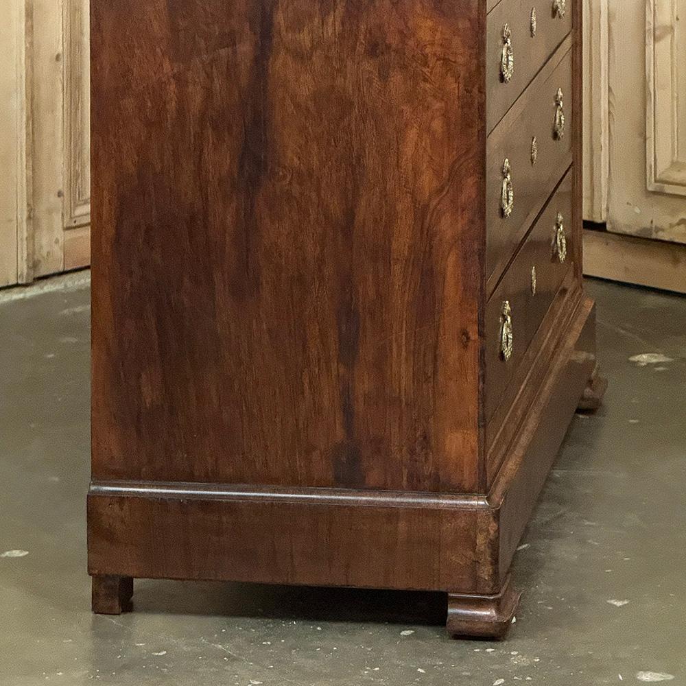 19th Century French Louis Philippe Walnut Marble Top Commode For Sale 6