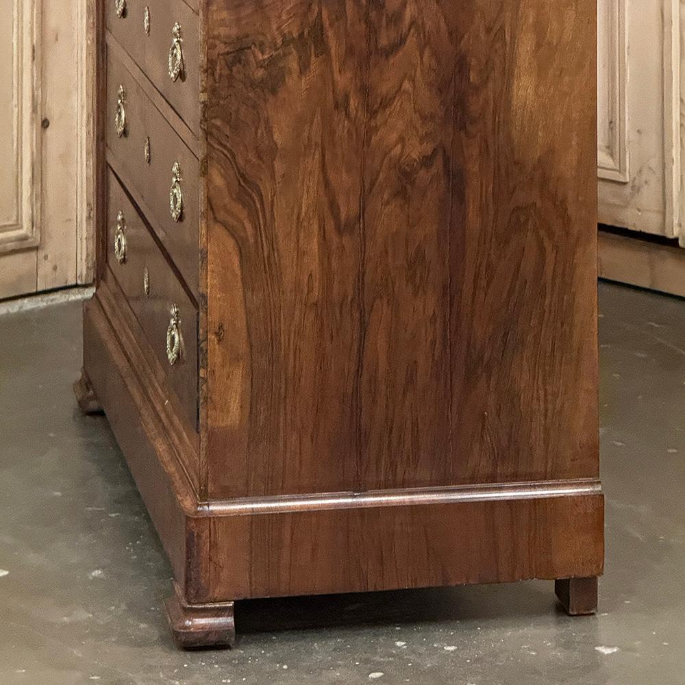19th Century French Louis Philippe Walnut Marble Top Commode For Sale 8