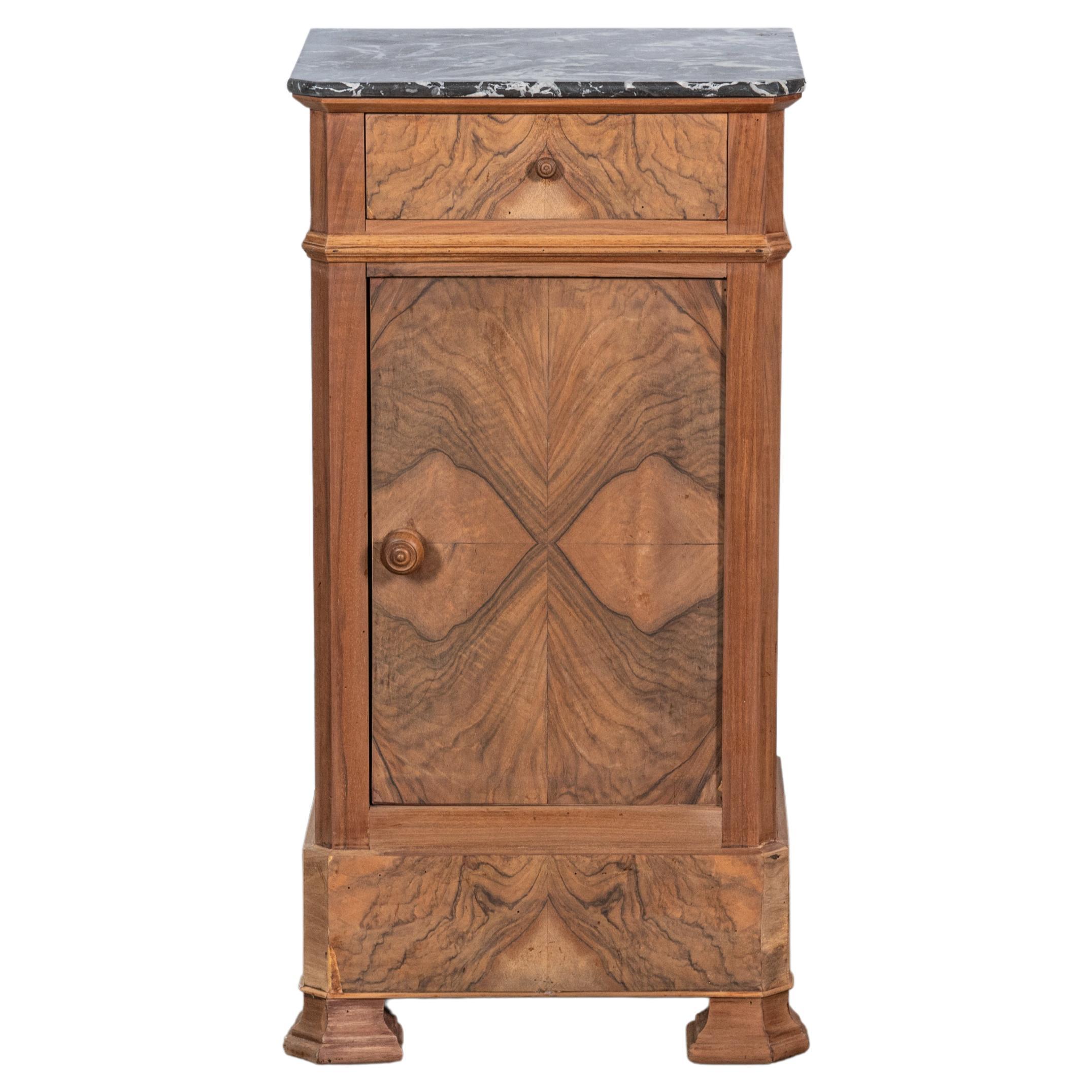 19th Century French Louis Philippe Walnut Nightstand For Sale