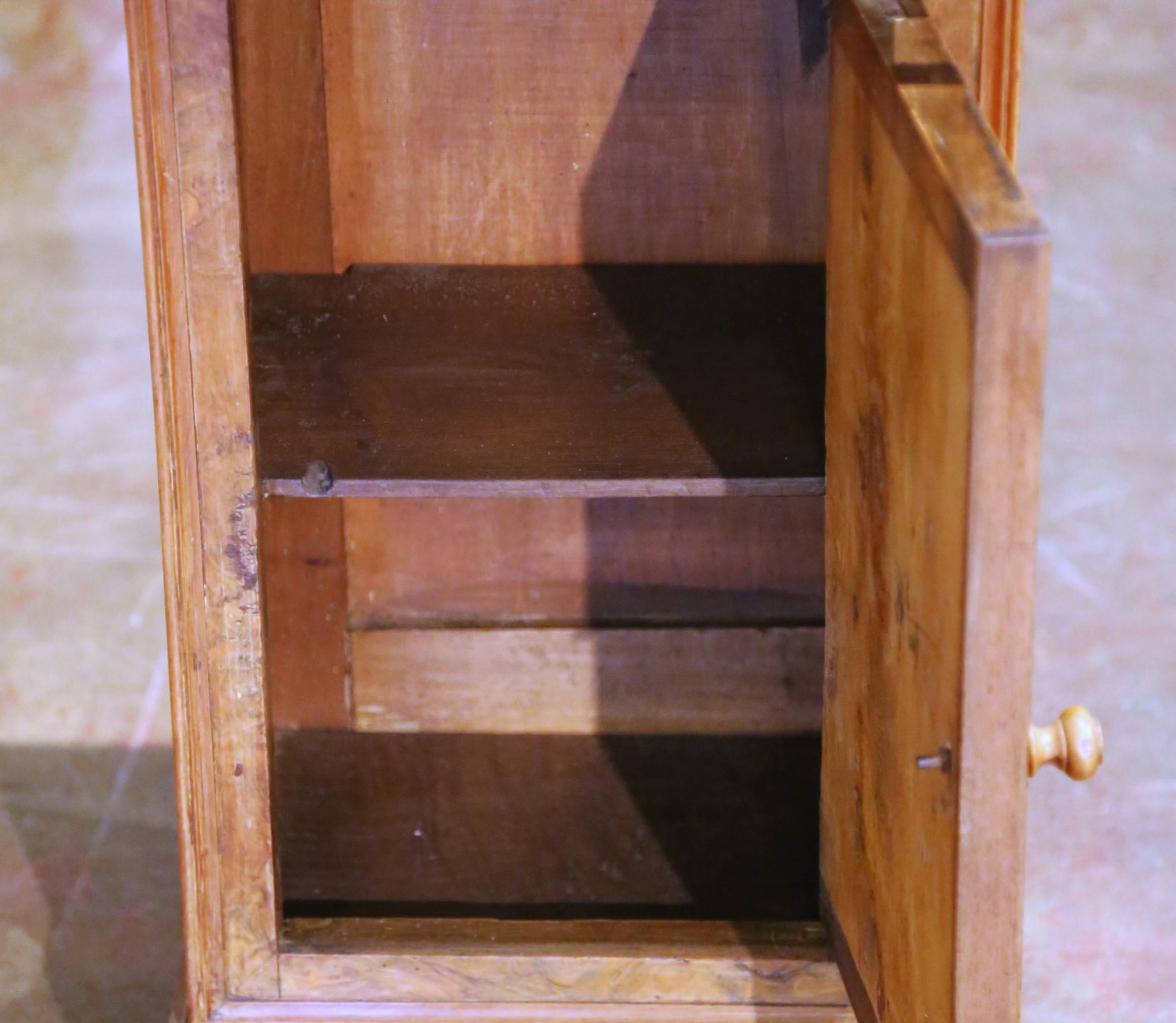 19th Century French Louis Philippe Walnut Nightstand with Black Marble Top For Sale 3